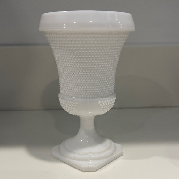 L.E. Smith Other - VINTAGE 60s/70s L.E. Smith Hobnail Milk Glass Urn, Compote Vase Jar, MCM Decor